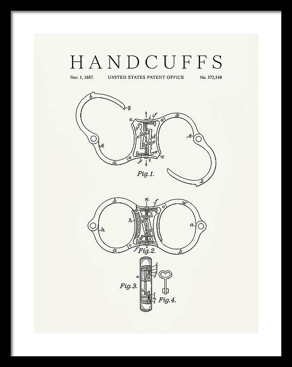Handcuffs Minimalist Patent Us372510