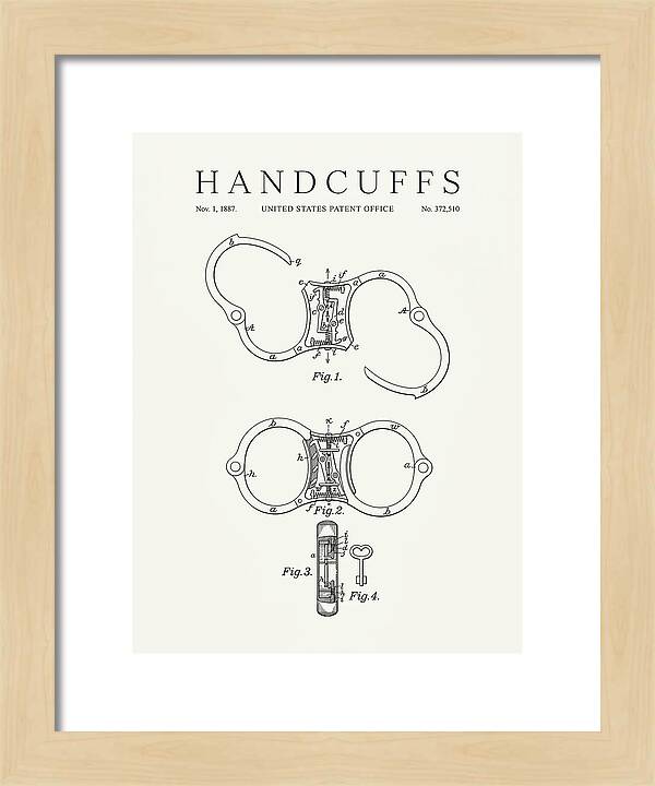 Handcuffs Minimalist Patent Us372510