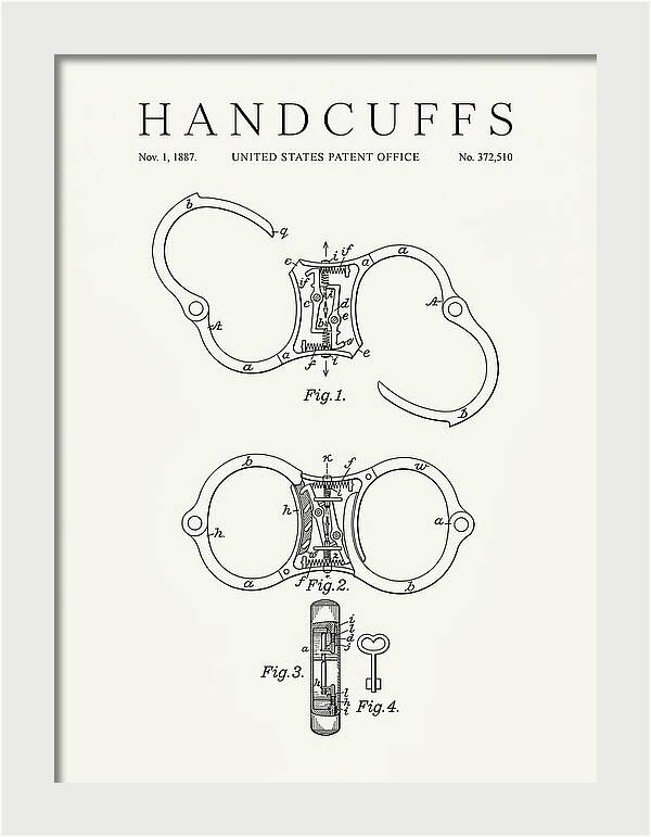 Handcuffs Minimalist Patent Us372510