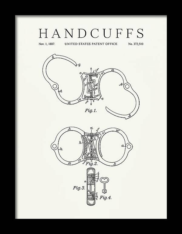 Handcuffs Minimalist Patent Us372510