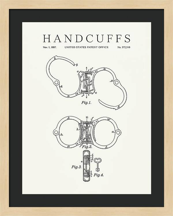 Handcuffs Minimalist Patent Us372510