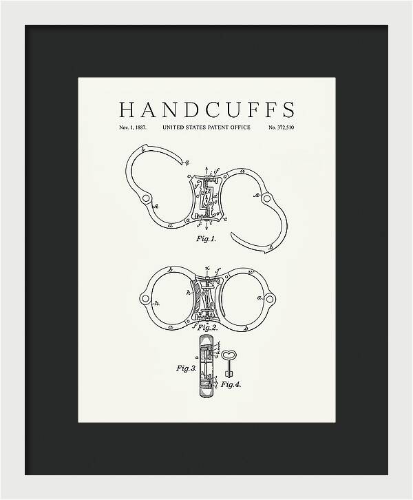 Handcuffs Minimalist Patent Us372510