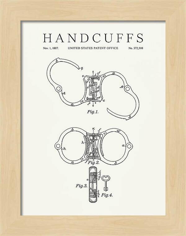 Handcuffs Minimalist Patent Us372510