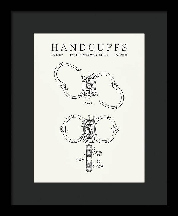 Handcuffs Minimalist Patent Us372510
