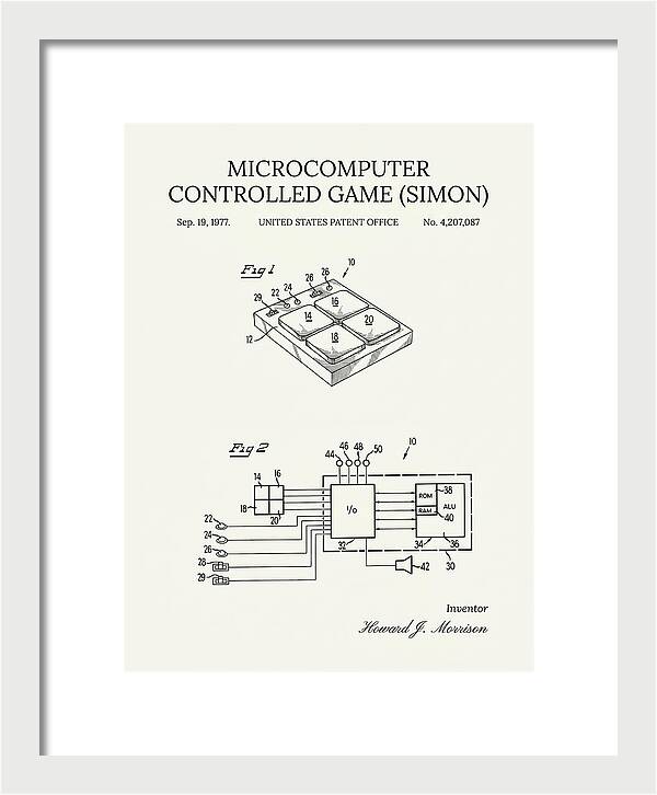 Handheld Electronic Game Simon Minimalist Patent Us4207087a