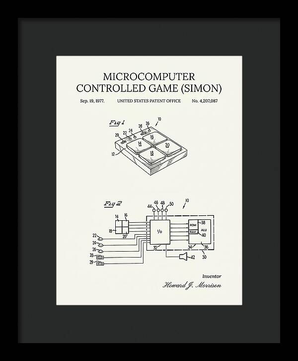 Handheld Electronic Game Simon Minimalist Patent Us4207087a