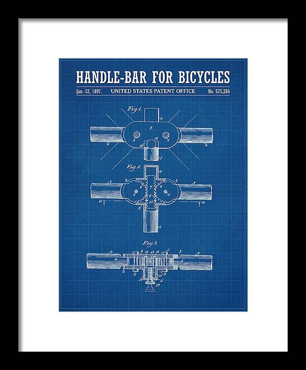 Handle Bar For Bicycles Blueprint Patent Us575266a