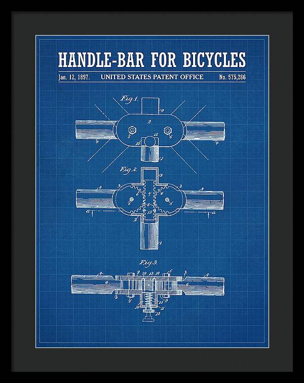 Handle Bar For Bicycles Blueprint Patent Us575266a