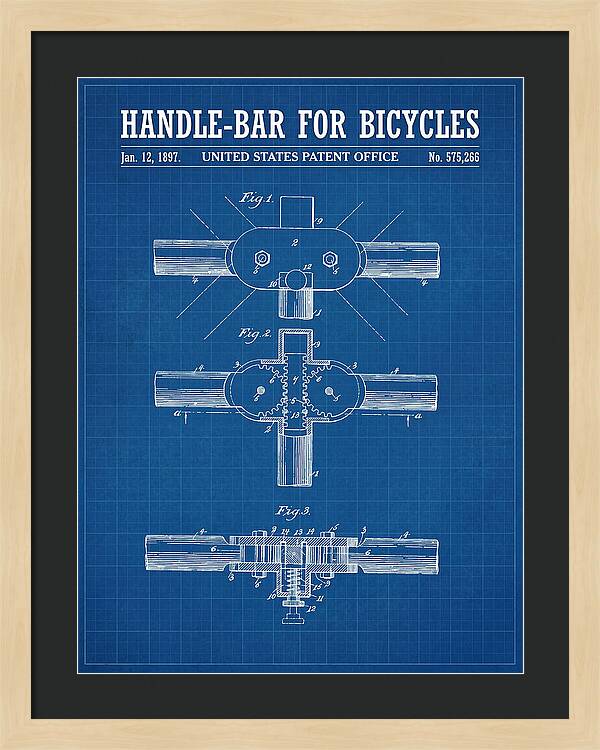 Handle Bar For Bicycles Blueprint Patent Us575266a