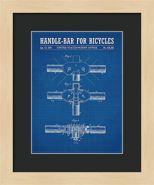 Handle Bar For Bicycles Blueprint Patent Us575266a