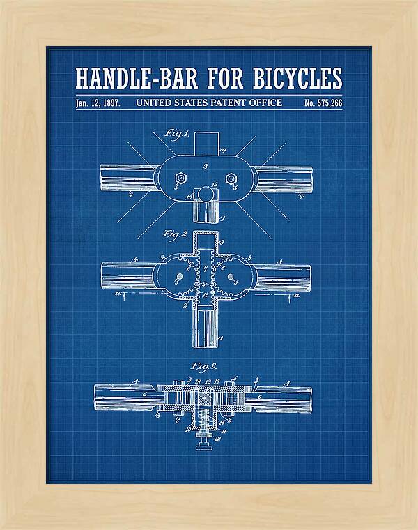 Handle Bar For Bicycles Blueprint Patent Us575266a