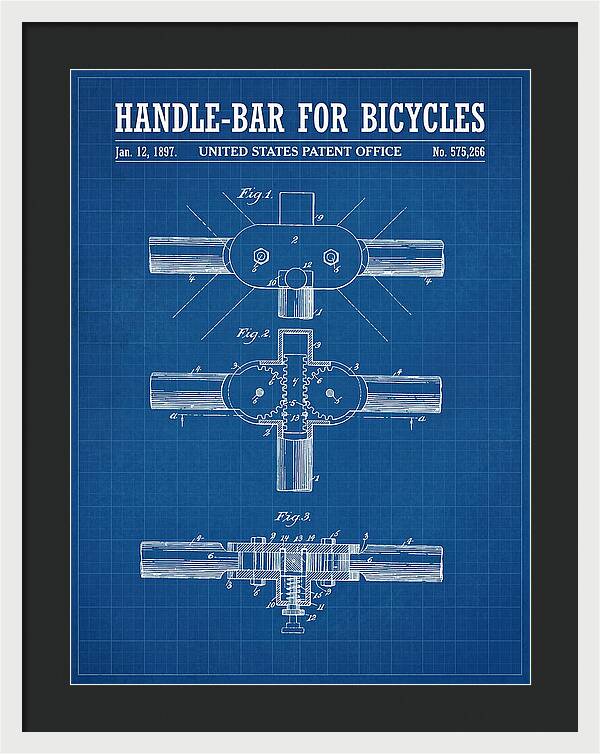 Handle Bar For Bicycles Blueprint Patent Us575266a