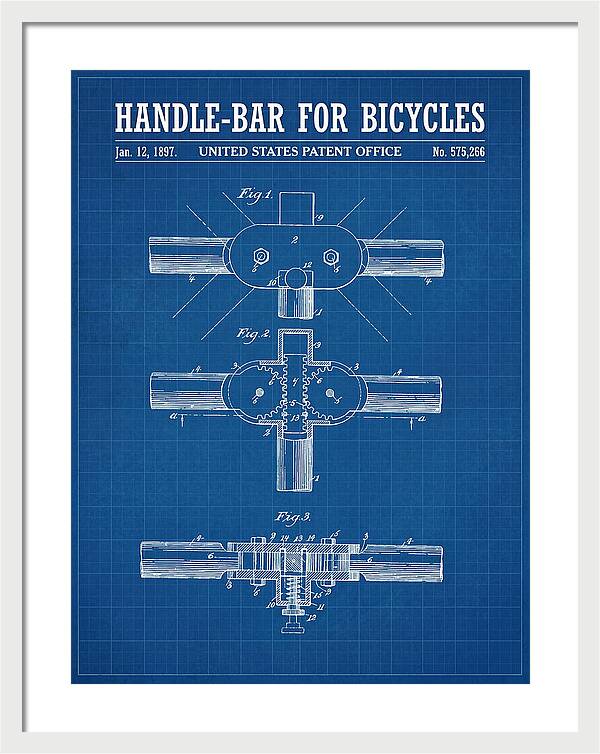 Handle Bar For Bicycles Blueprint Patent Us575266a