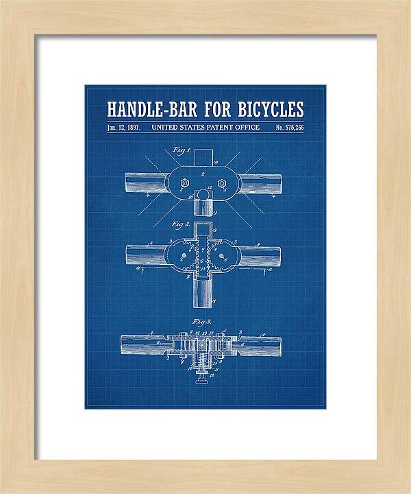 Handle Bar For Bicycles Blueprint Patent Us575266a