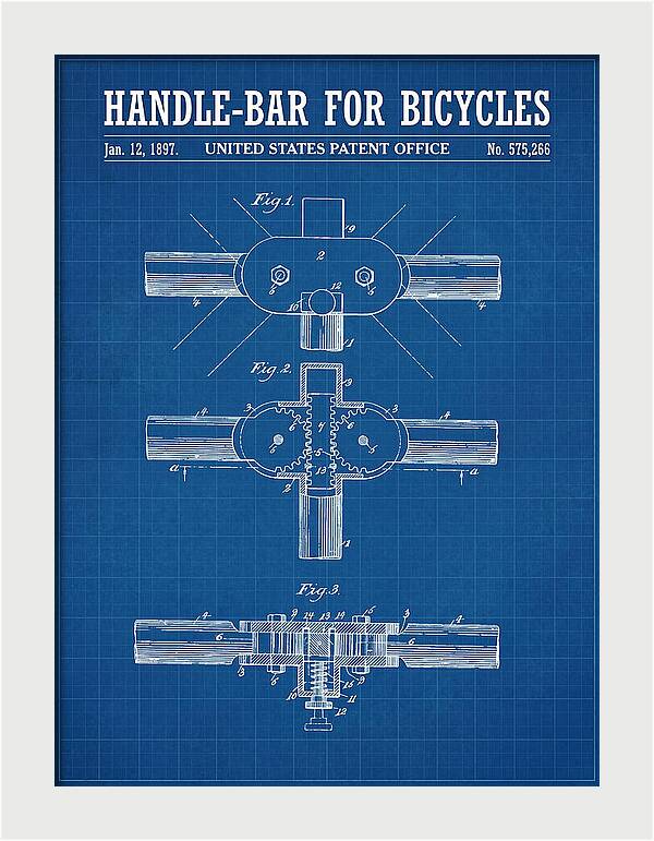 Handle Bar For Bicycles Blueprint Patent Us575266a