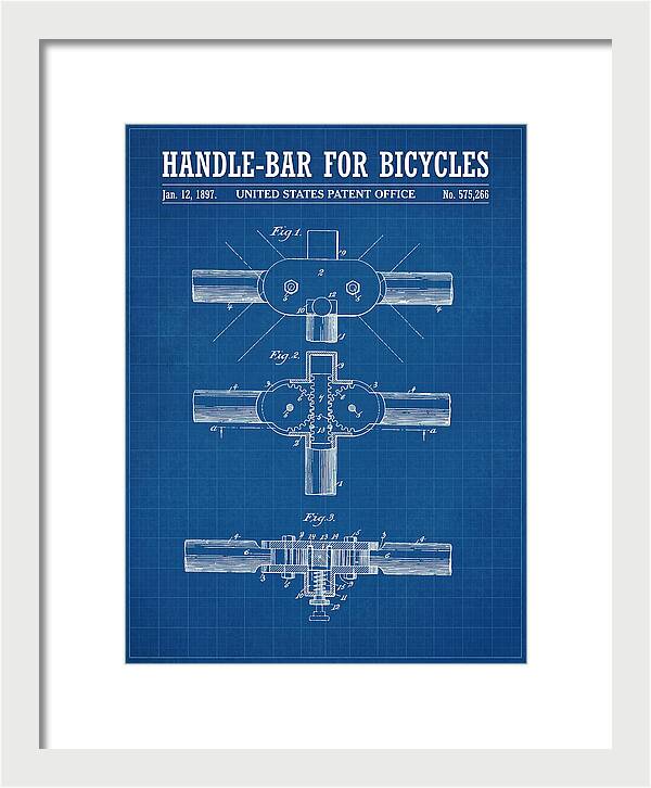Handle Bar For Bicycles Blueprint Patent Us575266a
