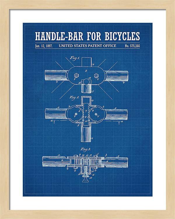 Handle Bar For Bicycles Blueprint Patent Us575266a