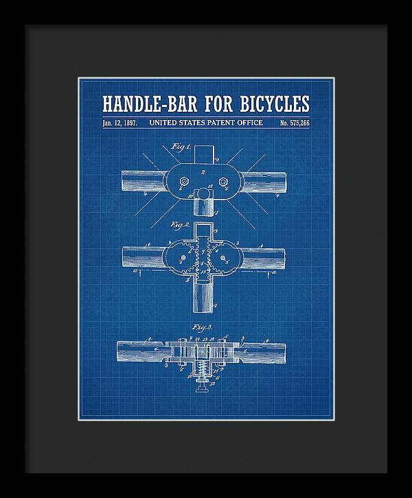 Handle Bar For Bicycles Blueprint Patent Us575266a