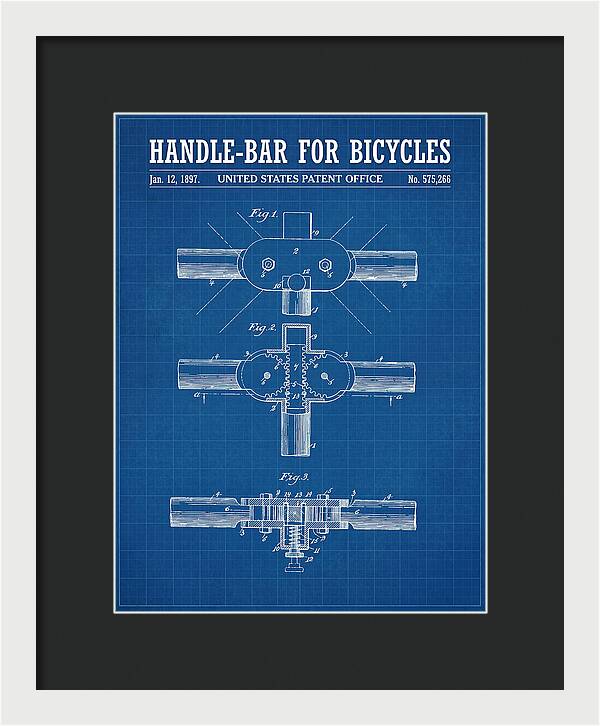Handle Bar For Bicycles Blueprint Patent Us575266a