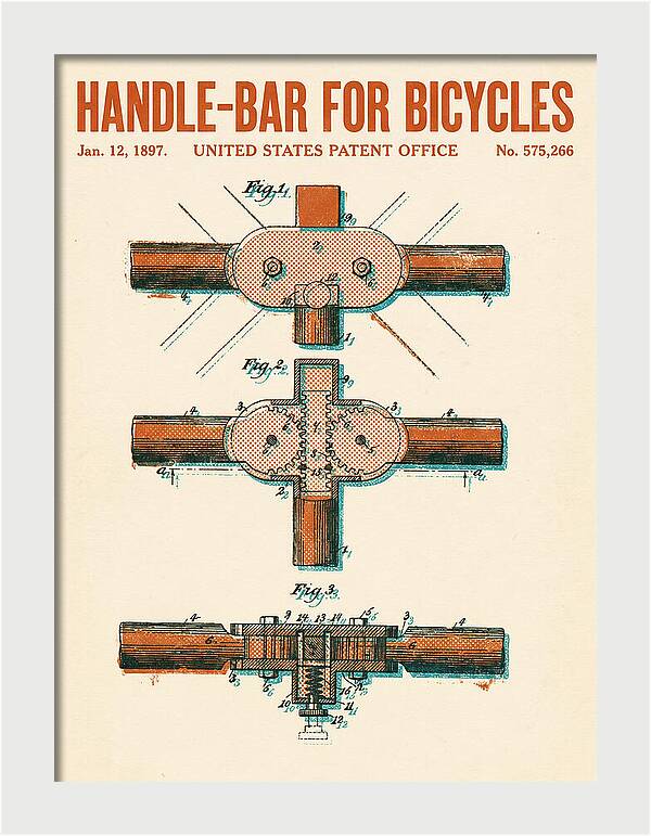 Handle Bar For Bicycles Retro Patent Us575266a
