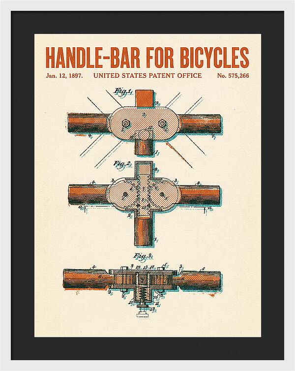 Handle Bar For Bicycles Retro Patent Us575266a