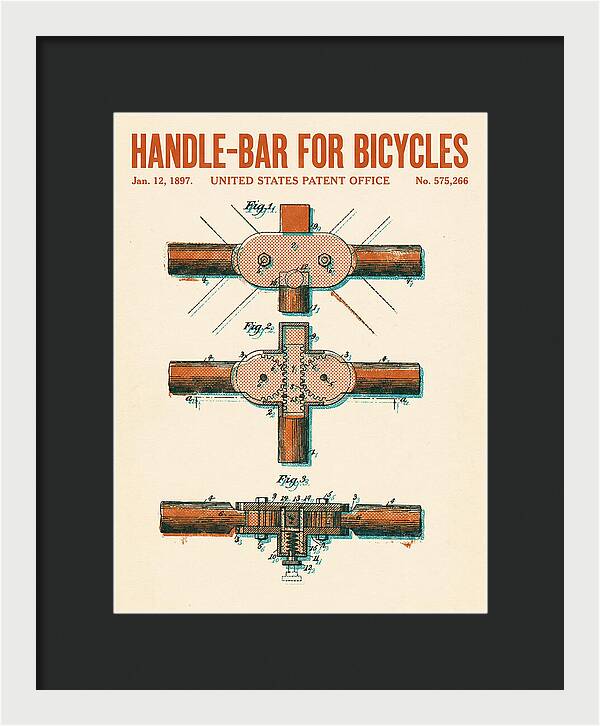 Handle Bar For Bicycles Retro Patent Us575266a