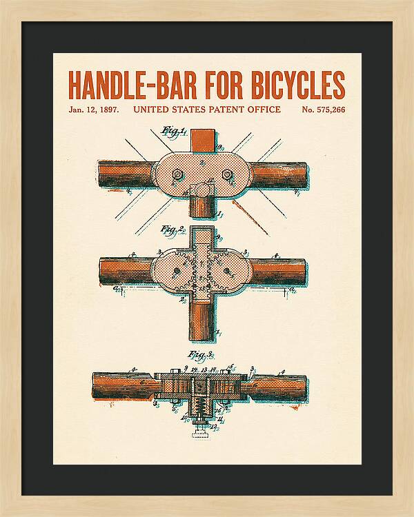 Handle Bar For Bicycles Retro Patent Us575266a