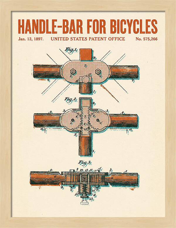 Handle Bar For Bicycles Retro Patent Us575266a