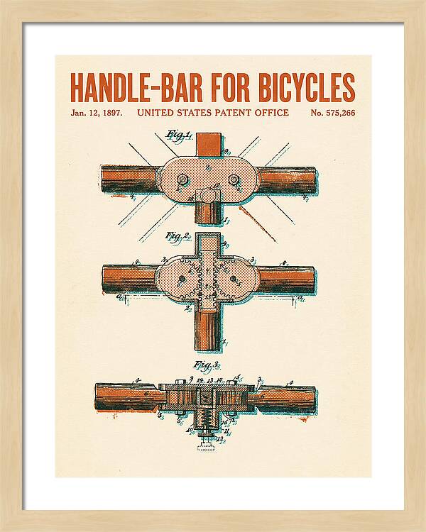 Handle Bar For Bicycles Retro Patent Us575266a