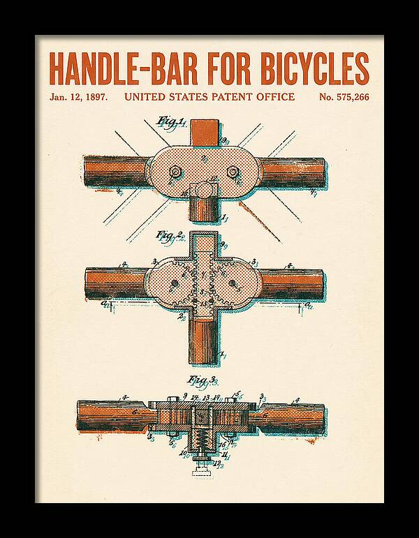 Handle Bar For Bicycles Retro Patent Us575266a