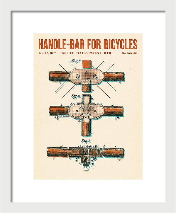 Handle Bar For Bicycles Retro Patent Us575266a
