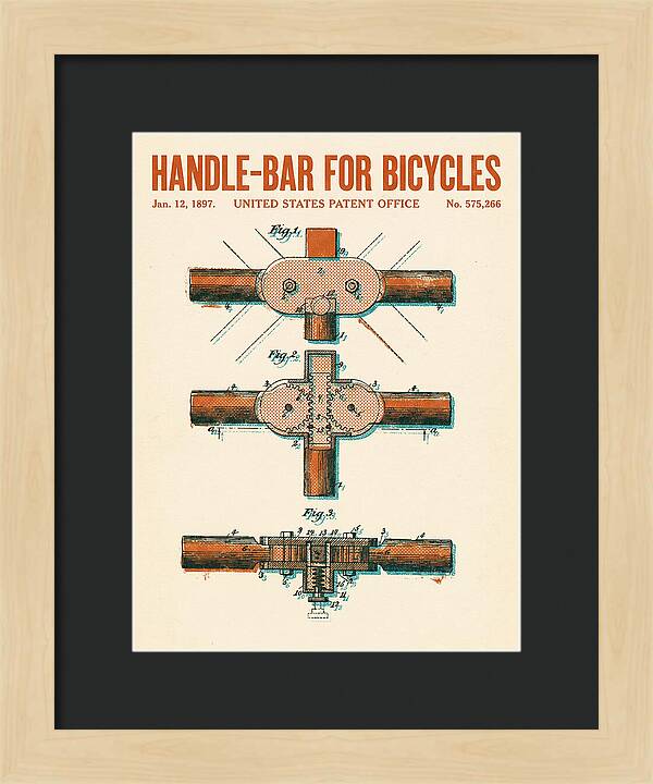 Handle Bar For Bicycles Retro Patent Us575266a