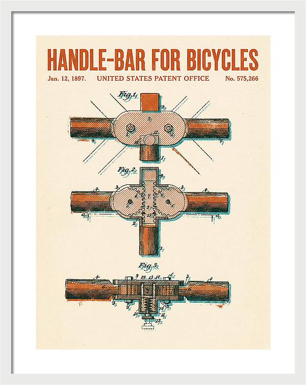 Handle Bar For Bicycles Retro Patent Us575266a
