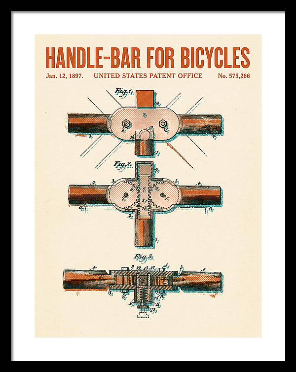 Handle Bar For Bicycles Retro Patent Us575266a