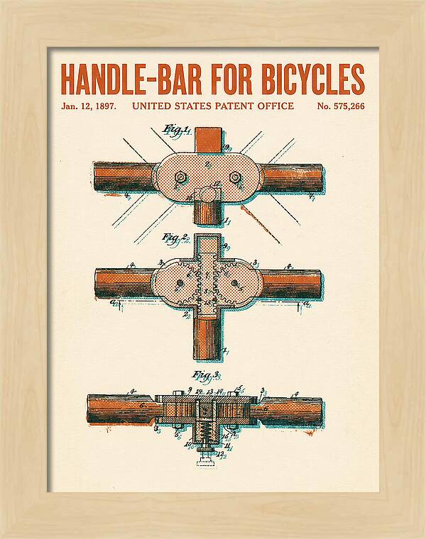 Handle Bar For Bicycles Retro Patent Us575266a