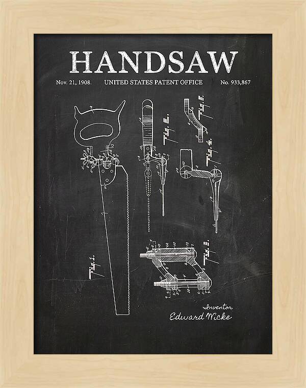 Handsaw Chalkboard Patent Us933867a