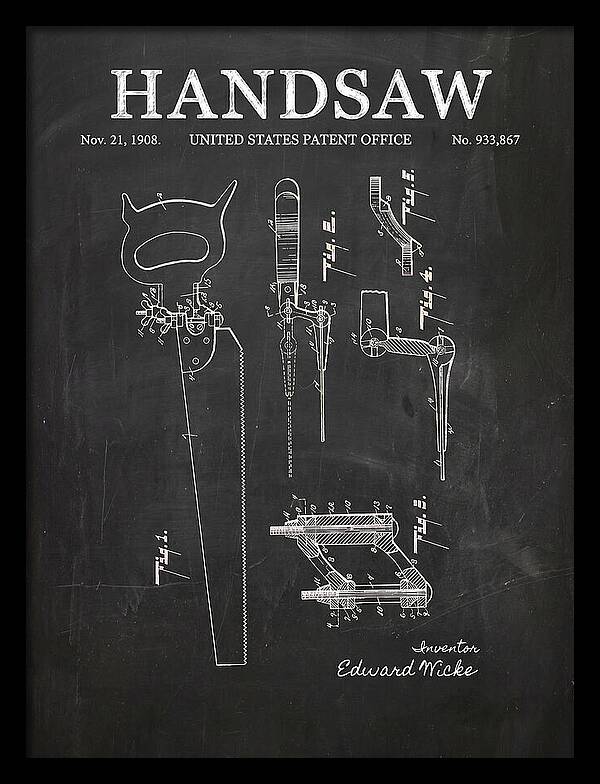 Handsaw Chalkboard Patent Us933867a