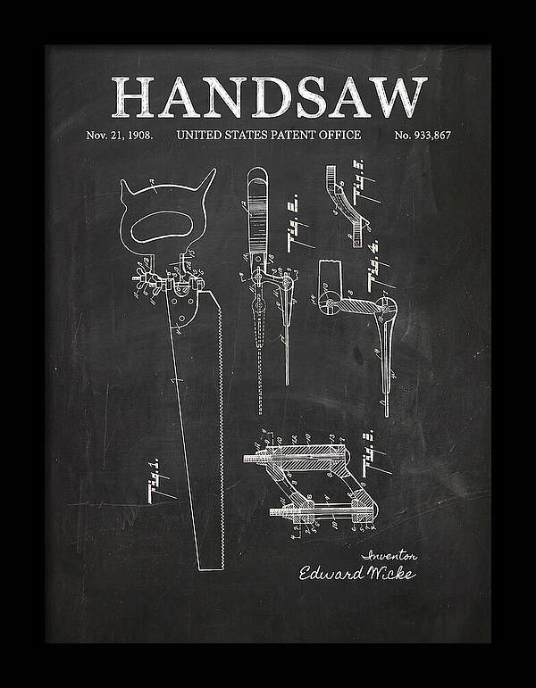 Handsaw Chalkboard Patent Us933867a