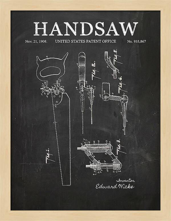 Handsaw Chalkboard Patent Us933867a