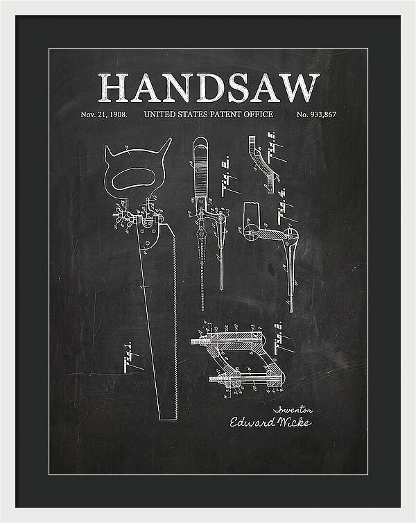 Handsaw Chalkboard Patent Us933867a