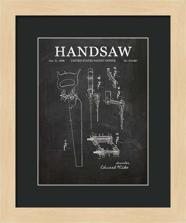 Handsaw Chalkboard Patent Us933867a