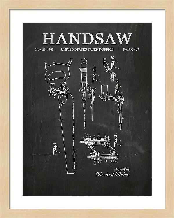 Handsaw Chalkboard Patent Us933867a