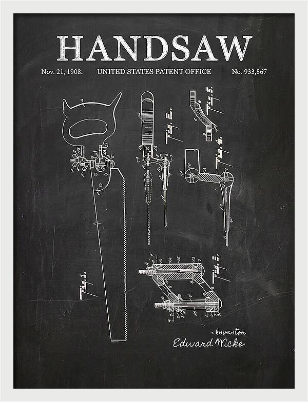 Handsaw Chalkboard Patent Us933867a