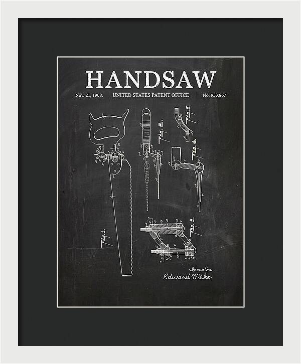Handsaw Chalkboard Patent Us933867a