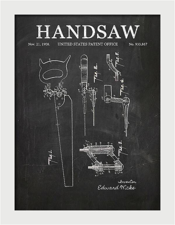Handsaw Chalkboard Patent Us933867a
