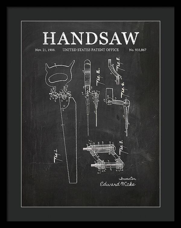 Handsaw Chalkboard Patent Us933867a