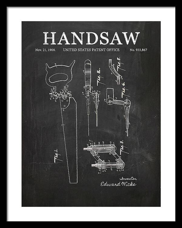 Handsaw Chalkboard Patent Us933867a