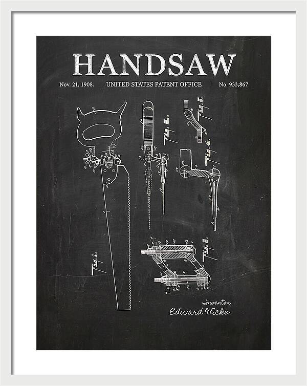 Handsaw Chalkboard Patent Us933867a