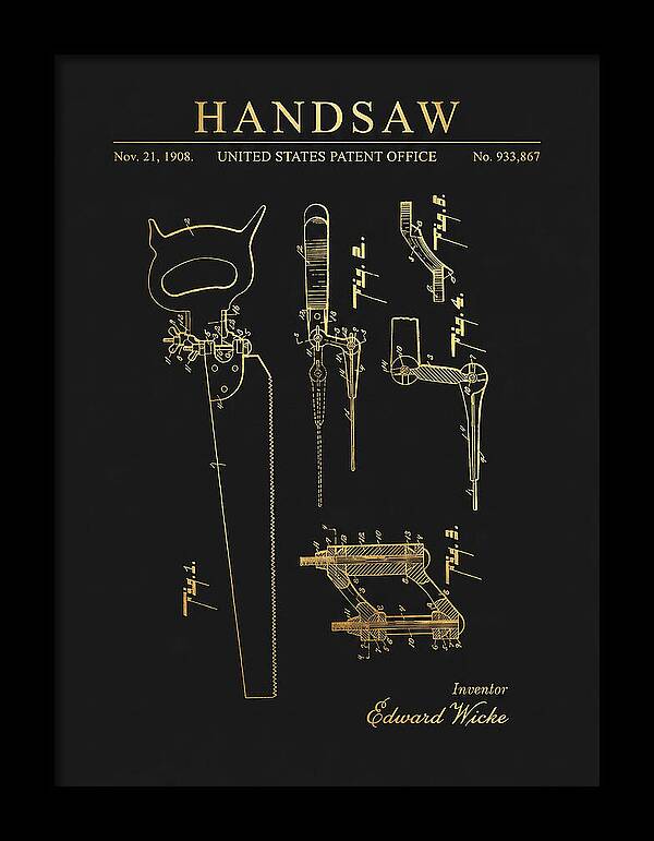 Handsaw Gold Patent Us933867a