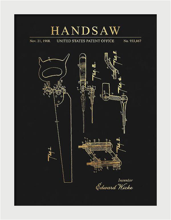 Handsaw Gold Patent Us933867a
